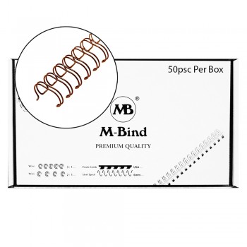 M-Bind Double Wire Bind 2:1 A4 - 1"(25.4mm) X 23 Loops, 50pcs/box, Bronze