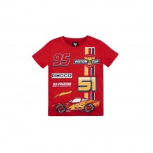 Cars 3: Kids Tee 08 (Red, Size 130) - Racing Lightning McQueen